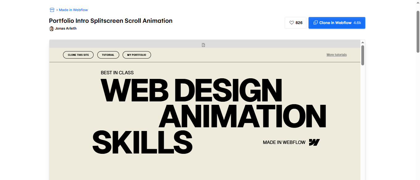 Intro Splitscreen Scroll Animation
