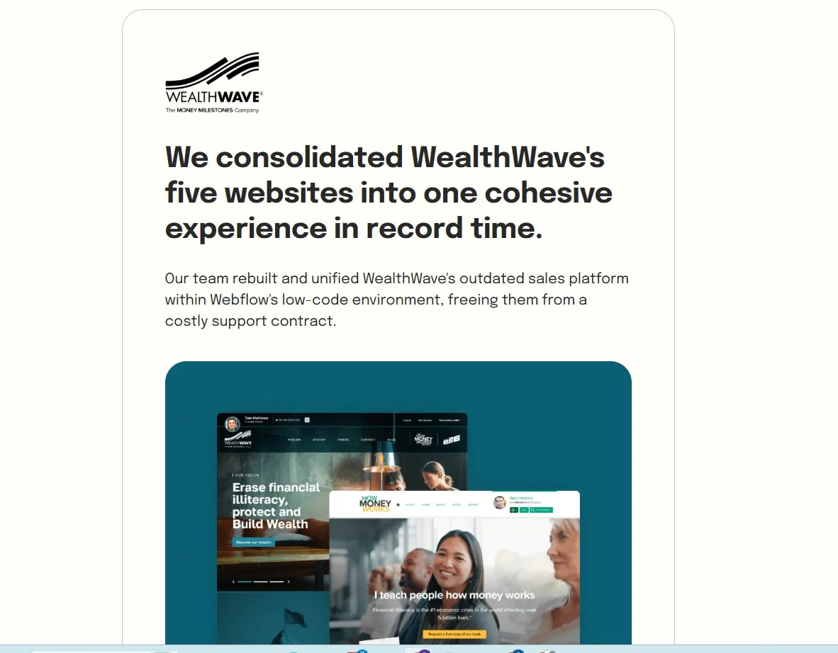 Edgar Allan Webflow work for WealthWave