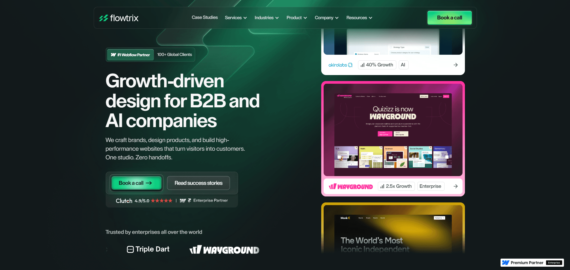 Flowtrix Webflow agency website