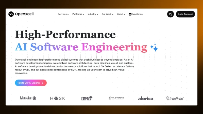 Openxcell AI Software Engineering Services: High-performance digital solutions for business growth and innovation.